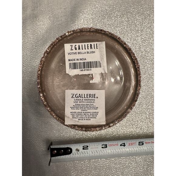 Z Gallerie Champagne Beaded Rose Gold Candle Votive Sparkly Makeup Brush Holder - Picture 4 of 6